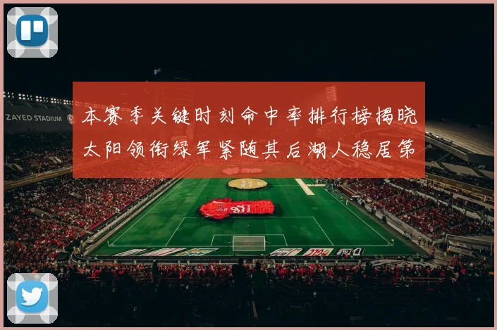 本赛季关键时刻命中率排行榜揭晓太阳领衔绿军紧随其后湖人稳居第五位